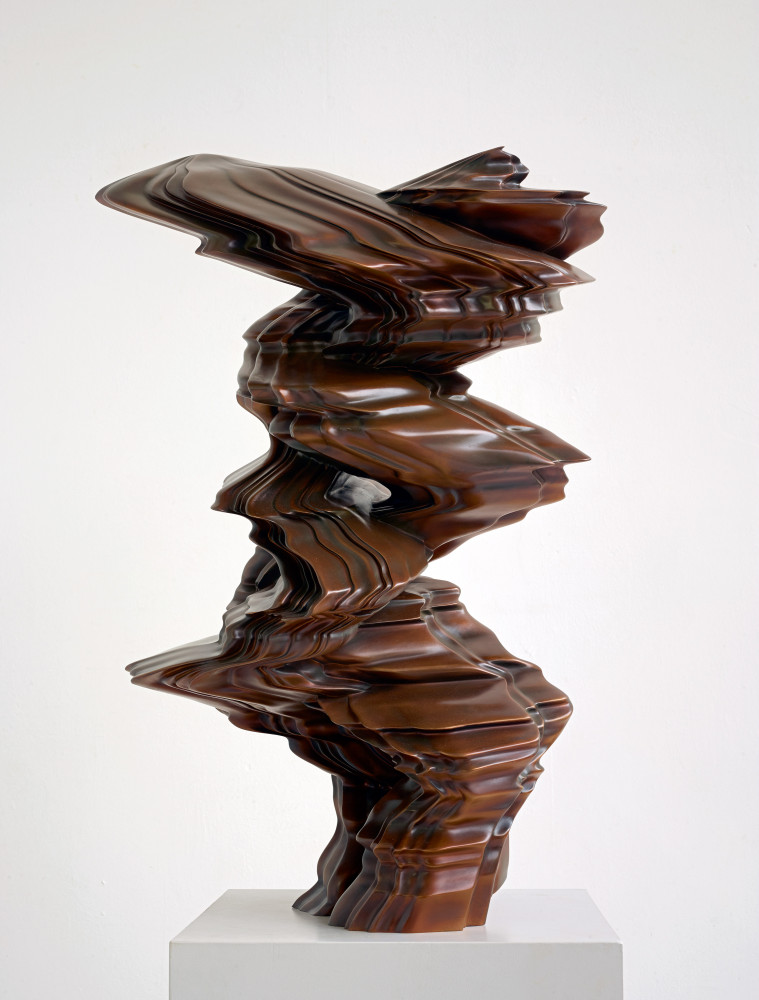 Tony Cragg double stack, bronze sculpture from 2018, 100cm high