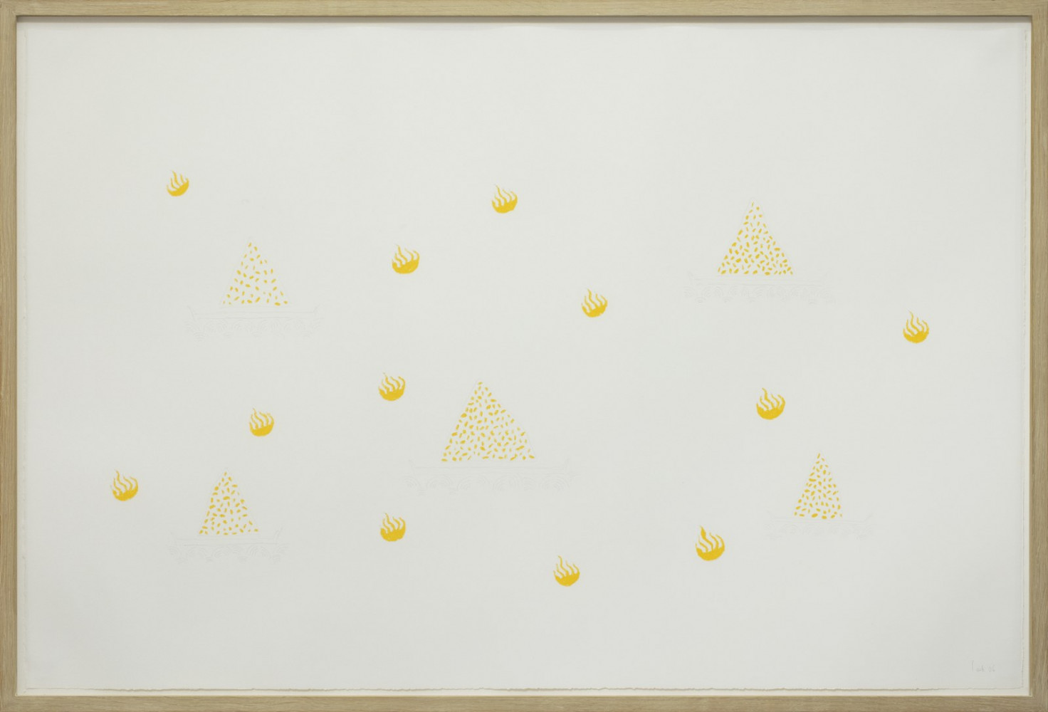 Wolfgang Laib, ‘Untitled, 2006’, yellow orange, wax crayon and pencil on paper, 