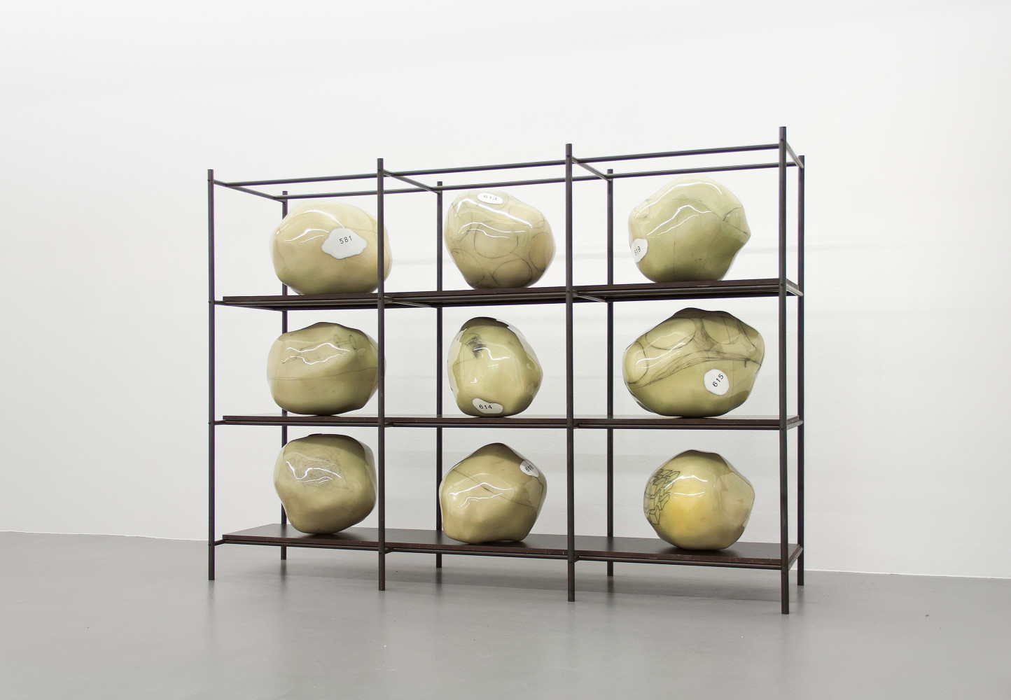 Wilhelm Mundt, ‘Regal III’, 2015, 9 Trashstones, graphite, wood, steel
