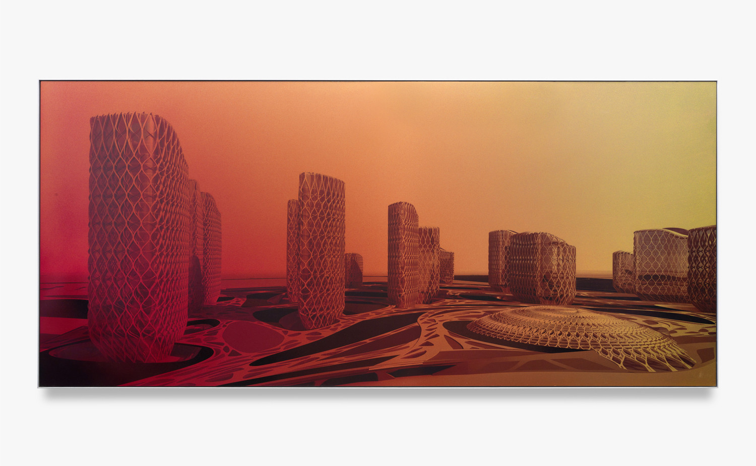 Zaha Hadid, ‘People's Conference Hall, Tripoli’, 2007, Water based automotive paint onto gelatine and chrome-polyester, varnished with UV resistance polymer, mounted on DIBOND