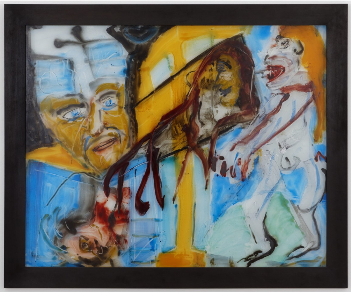 Martin Disler, ‘Ohne Titel’, 1994, painting on glass