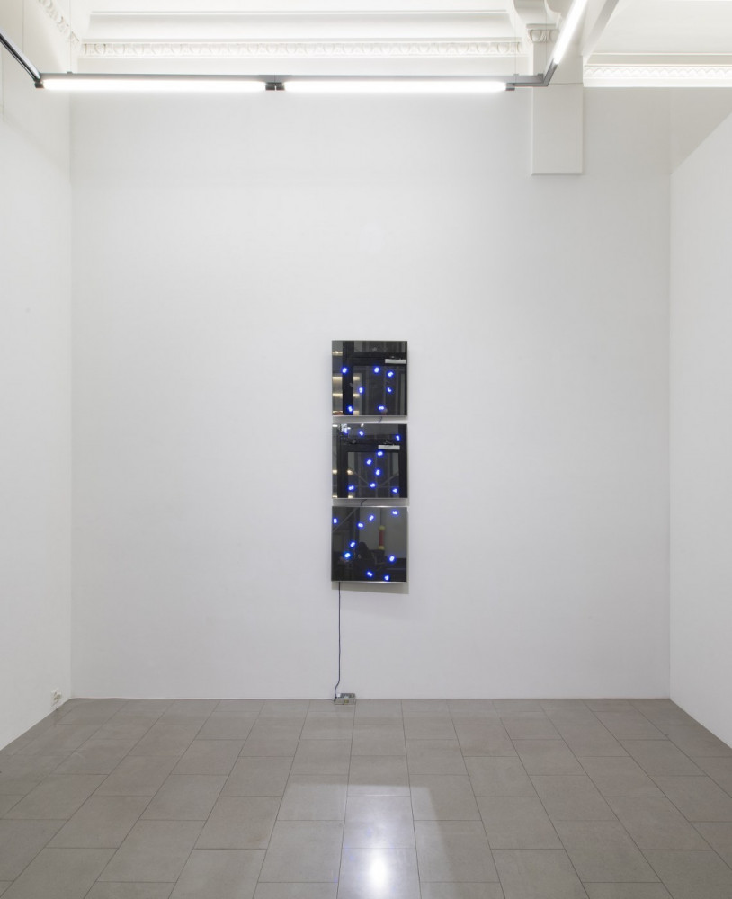 Tatsuo Miyajima, ‘“C.T.C.S. Flower Dance” no. 12’, 2016, Light Emitting Diode, IC, electric wire, mirror glass, stainless iron frame LED type: Time G-BL 29 pieces