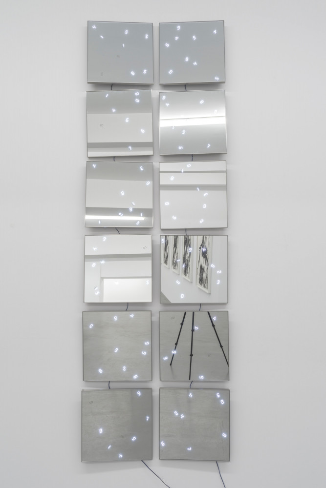 Tatsuo Miyajima, ‘C.T.C.S. Flower Dance no. 3’, 2017, LED white, electric wire, mirror glass, stainless iron frame