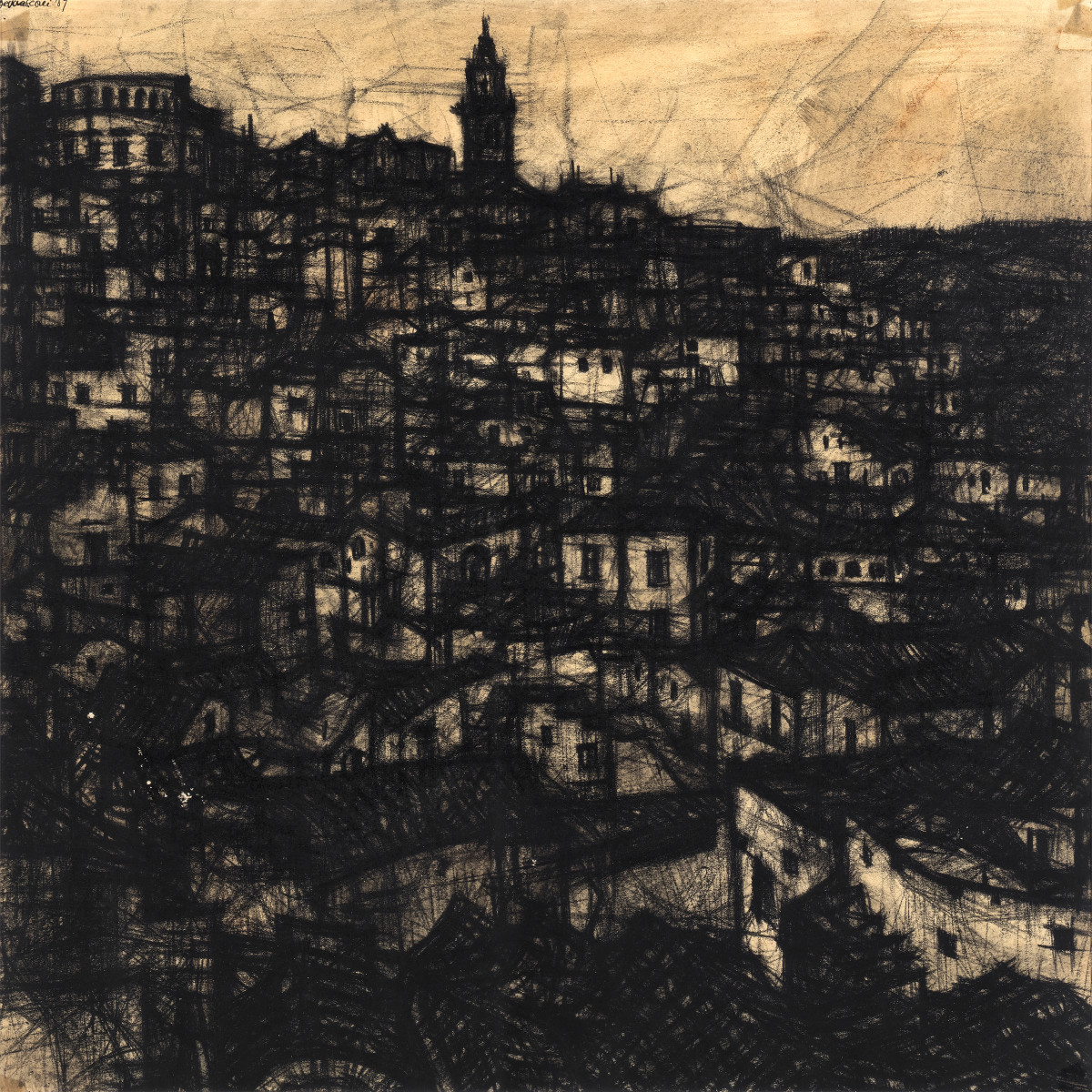 Livio Bernasconi, ‘Matera’, 1959,  charcoal on paper