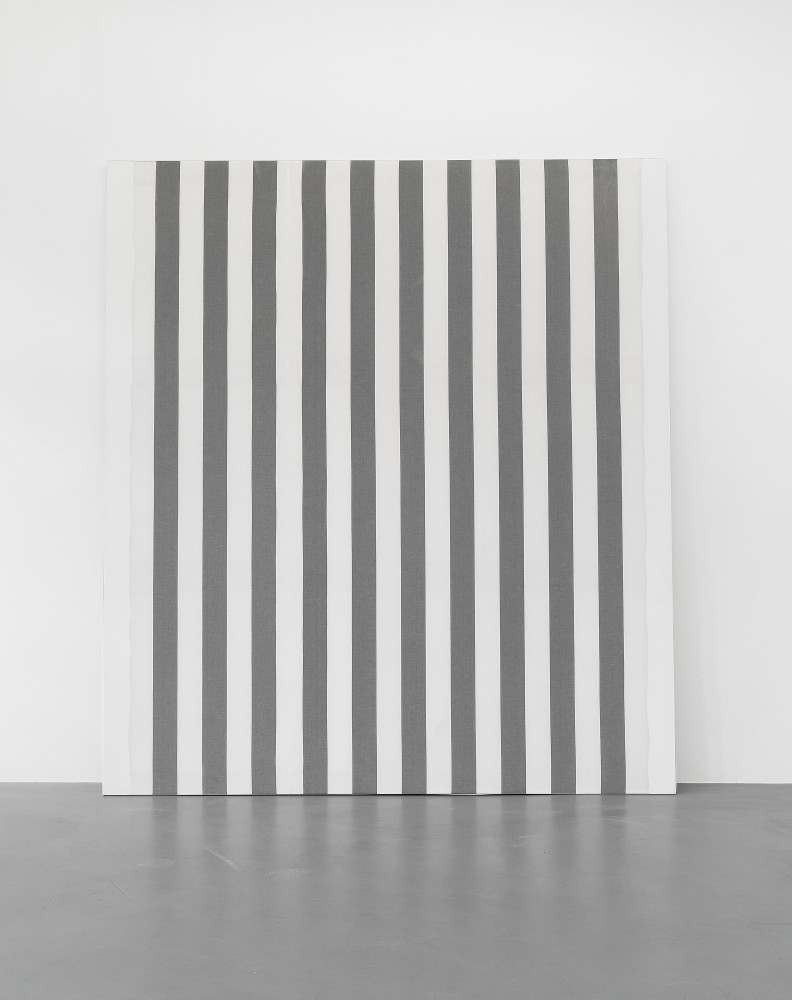 Daniel Buren, ‘Peinture acrylique blanche sur tissu rayé blanc et noir’, 1966