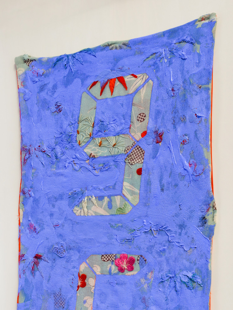 Tatsuo Miyajima, ‘Counter Painting on Kimono Sode - Blue Violet (detail)’, 2013