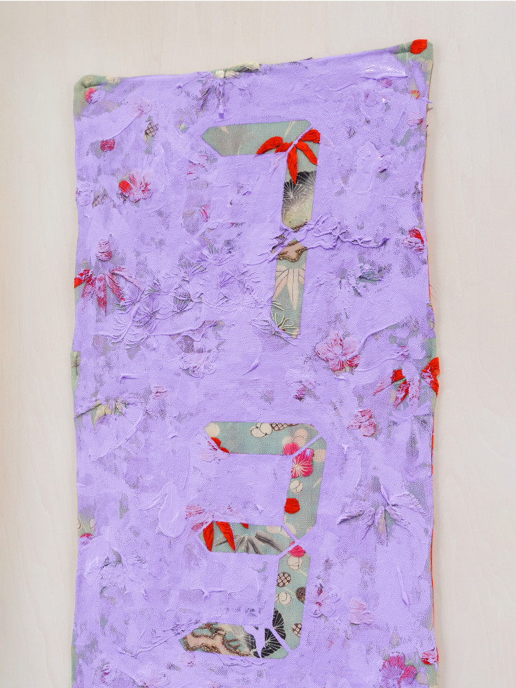 Tatsuo Miyajima, ‘Counter Painting on Kimono Sode - Light Violet (detail)’, 2013