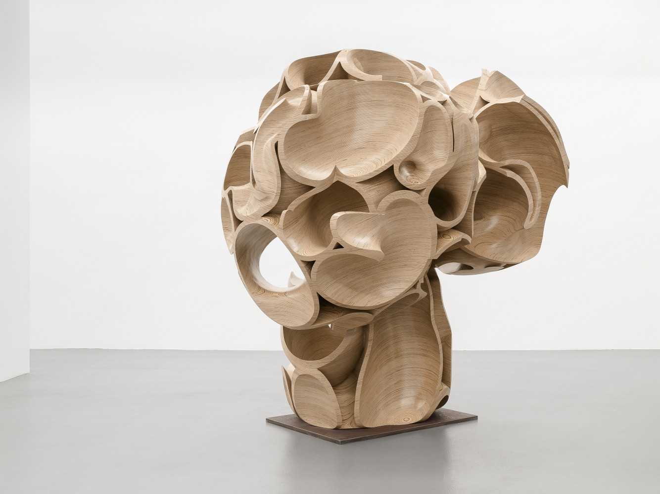 Tony Cragg, untitled (multiple skull), 201, wood, sculpture