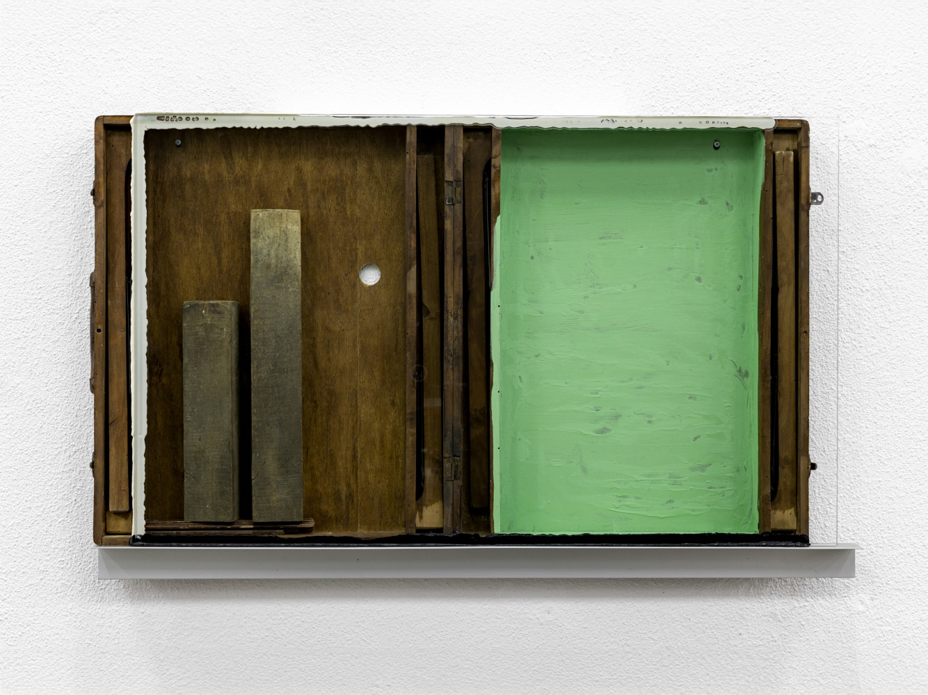 Pedro Cabrita Reis, ‘Natura morta II’, 2023, Glass, aluminium, found wood objects, acrylic on wood