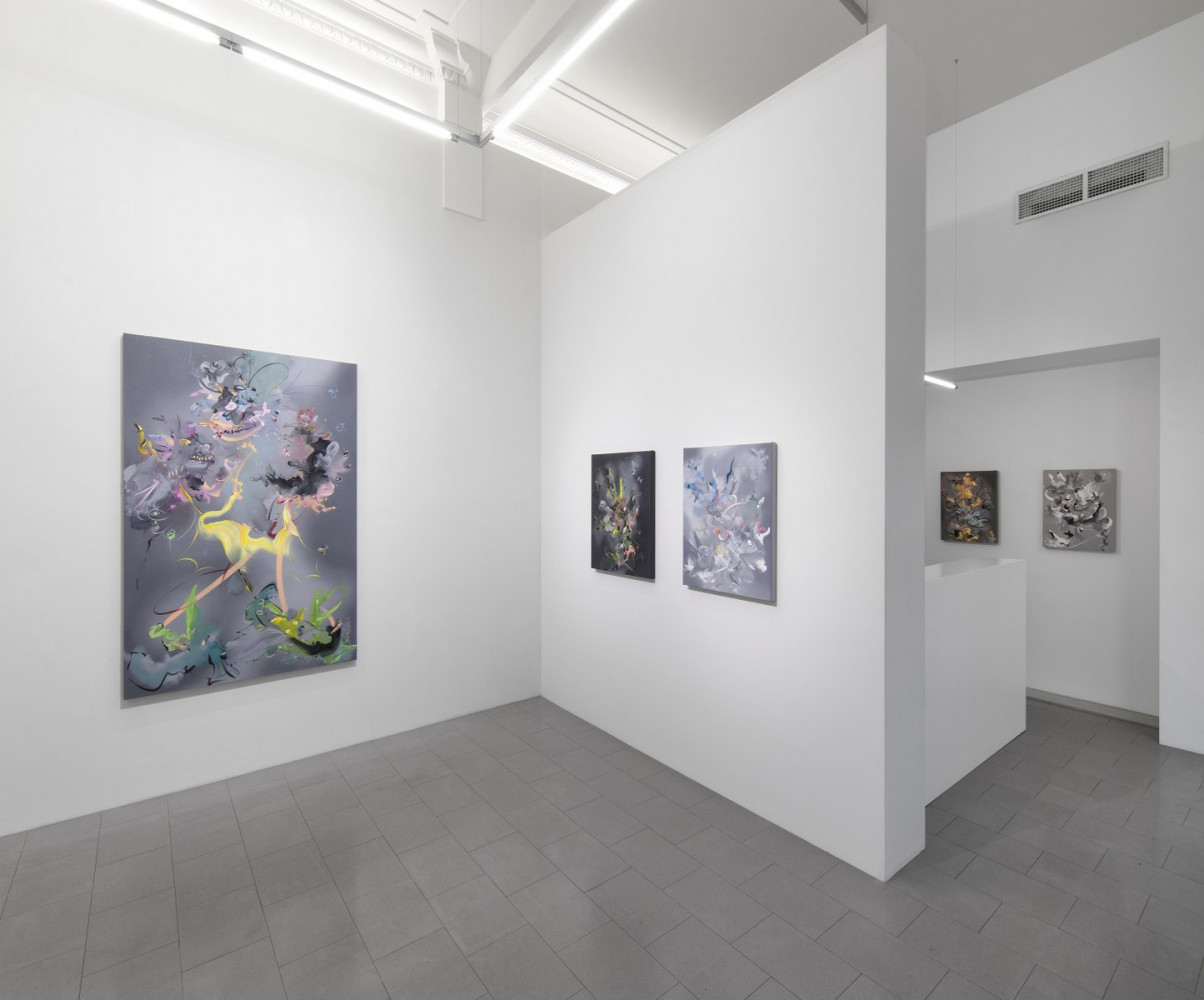 Fiona Rae, Installationsansicht, Buchmann Lugano, 2017