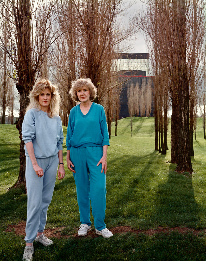 Joel Sternfeld, ‘A Mother and Daughter on Their Daily Walk Near the Werner Center in the San Fernando Valley, California, March 1988’, 1988