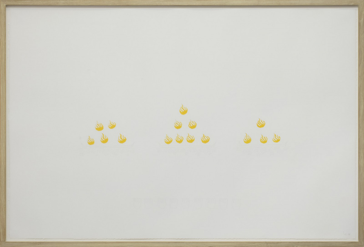 Wolfgang Laib, ‘Untitled, 2006’, orange wax crayon and pencil on paper