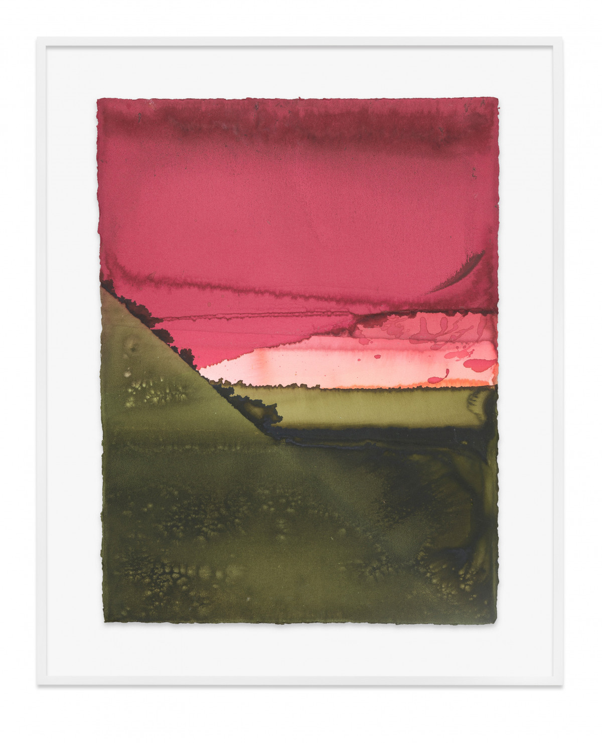 Jason Martin, ‘Alentejo Primavera (Rose/Olive)’, 2022, Cold process dye auf Aquarellpapier