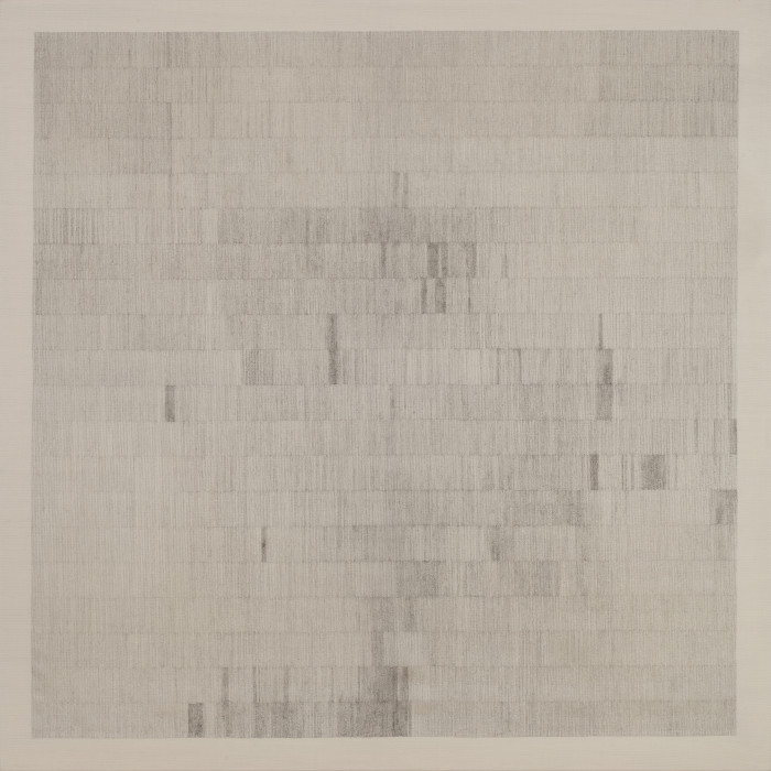 Véronique Arnold, ‘100 à 200 milliards de galaxies dans l'univers’, 2018-2019, indian ink on silk 