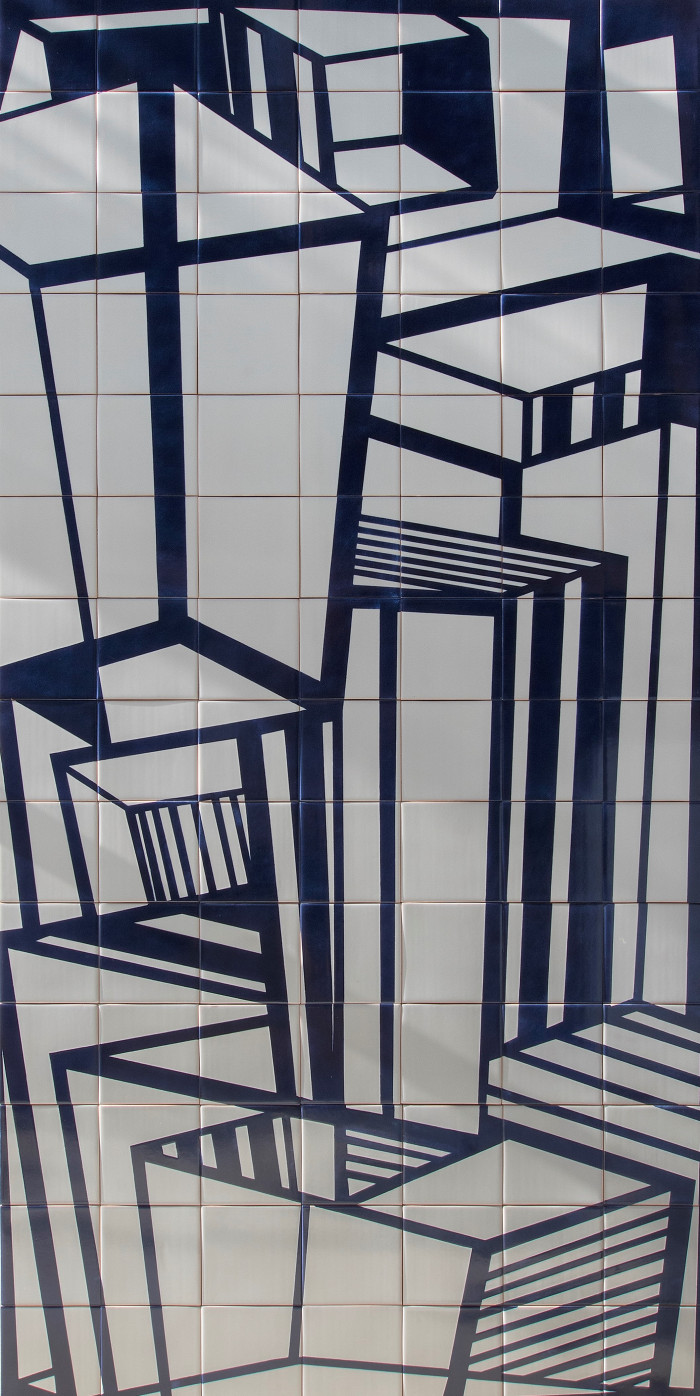 Alex Dorici, ‘Portugal al Cubo  #98’, 2017, 98 painted ceramic tiles14 x 14 each 