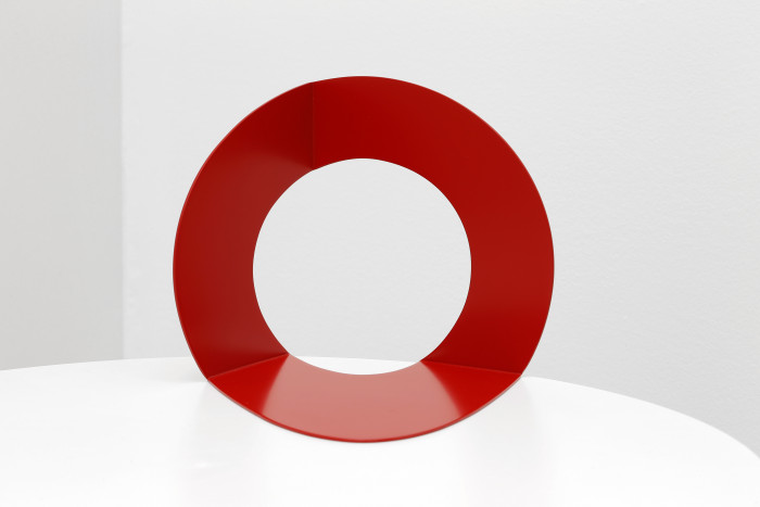 Felice Varini, ‘Cercle rouge’, 2013,  Raw iron sheet laser cut and painted red