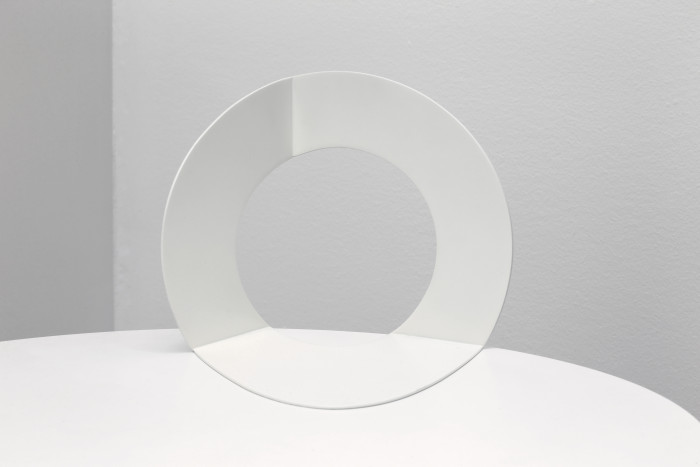 Felice Varini, ‘Cercle blanc ’, 2013, raw iron sheet laser cut and painted white
