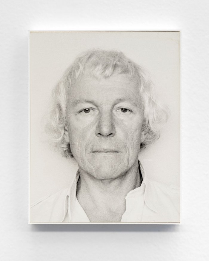 Portrait photograph of painter Roman Opalka, vintage print