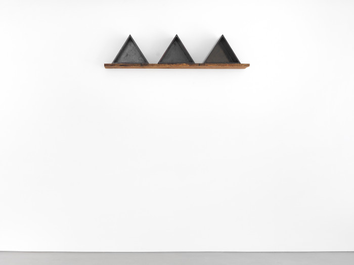 Wolfgang Laib installed in the Buchmann Galerie 2022