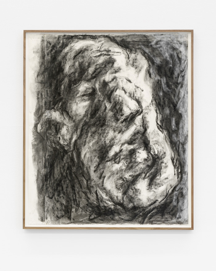 Drawing by William Tucker, executed in charcoal depicting a head