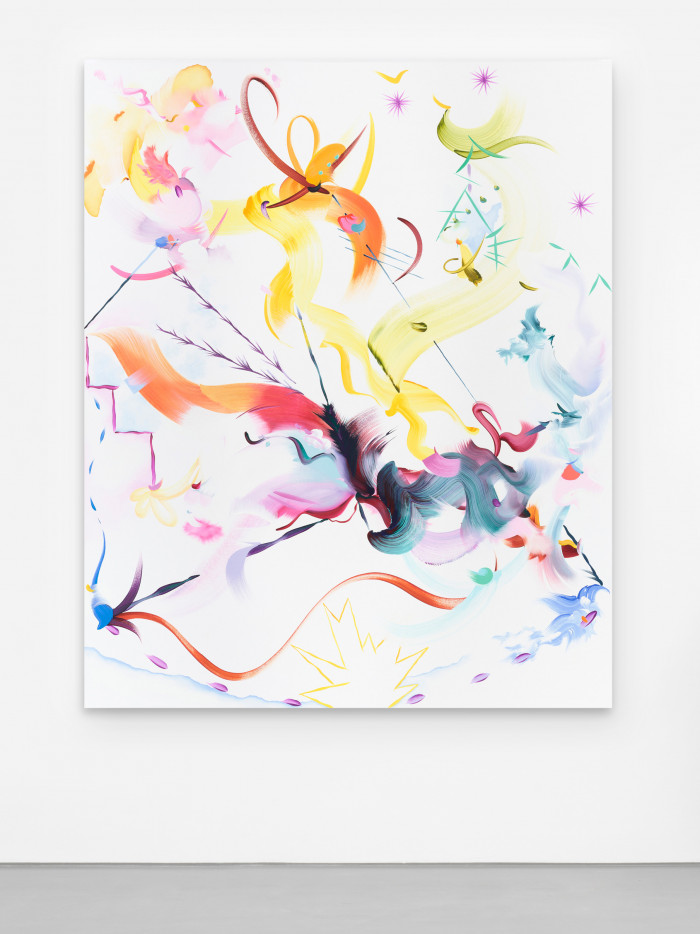 An abstract painting by british artist Fiona Rae