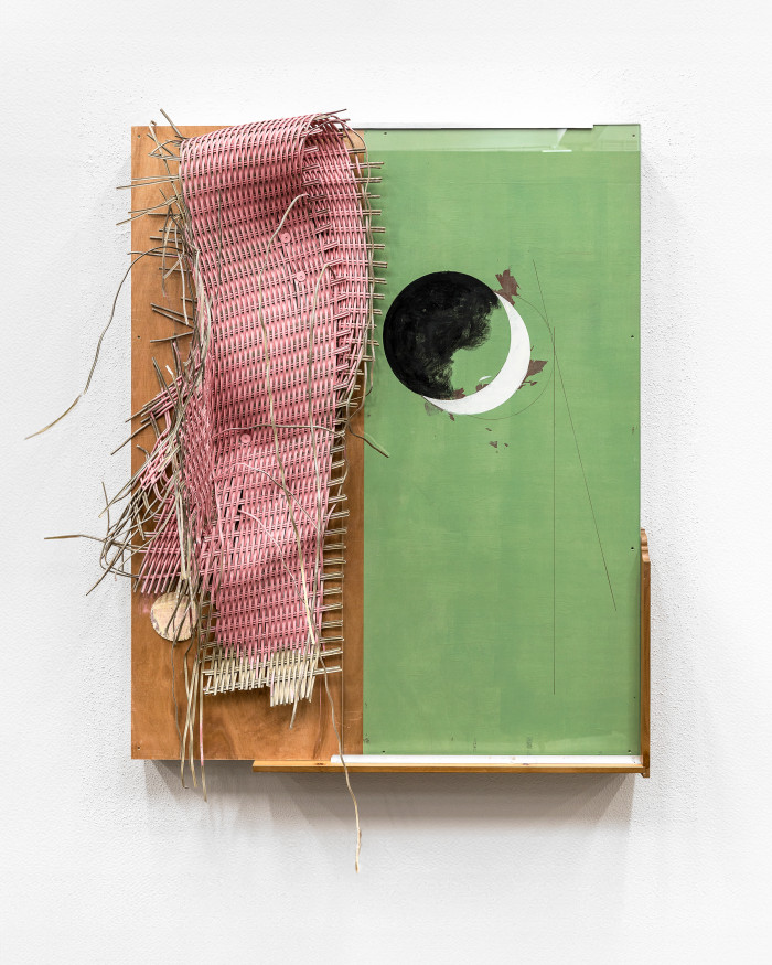 Pedro Cabrita Reis, ‘The Redux Suite (2nd series / the baroque paintings) #5’, 2018, Holz, bemalt, Weidengeflecht, Aluminium und Glas