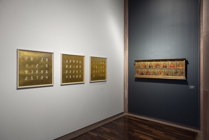 Tatsuo Miyajima, ‘Life Face on Gold, 2023’