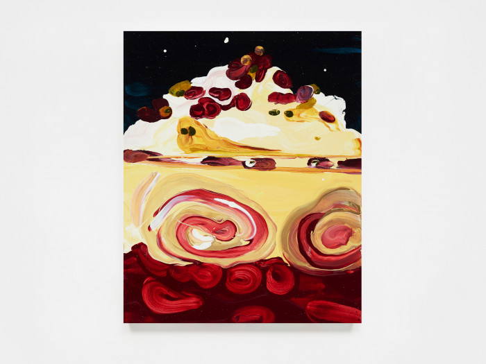 Clare Woods, ‘Stripey’s Trifle’, 2023, Oil on aluminium