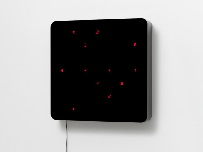 Tatsuo Miyajima, ‘Life (Ku-wall) - no.3’, 2014, 24 LEDs, IC, Microcomputer programmed by Ikegami, electric wire, passive sensor, smoked glass, stainless steel