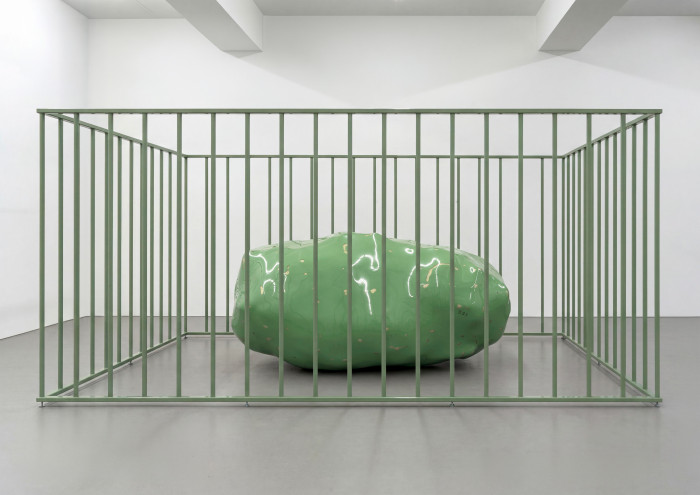 Wilhelm Mundt, ‘Trashstone 531’, Production waste in GRP and metal cage