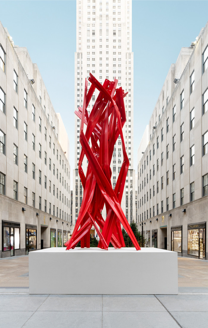 Bettina Pousttchi, ‘Vertical Highways V03; in front of The Rockefeller Center, New York’, 2026, Guardrails, steel