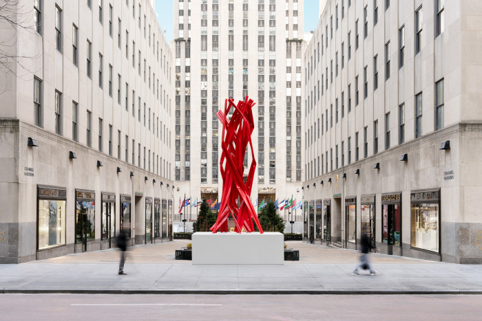 Bettina Pousttchi, ‘Vertical Highways V03; in front of The Rockefeller Center, New York’, 2026, Guardrails, steel