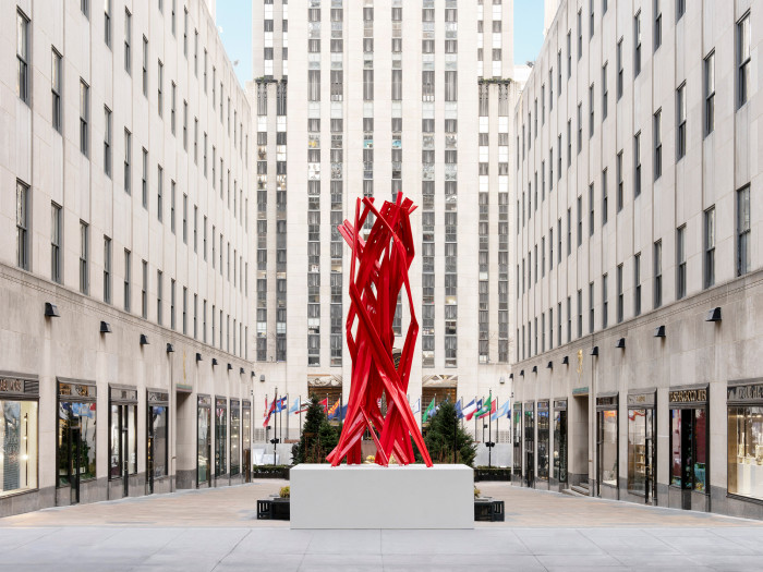 Bettina Pousttchi, ‘Vertical Highways V03; in front of The Rockefeller Center, New York’, 2026, Guardrails, steel