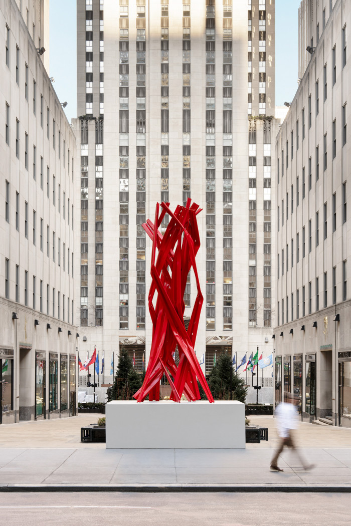 Bettina Pousttchi, ‘Vertical Highways V03; in front of The Rockefeller Center, New York’, 2026, Guardrails, steel